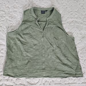 Olive Green Sleeveless Women's Top